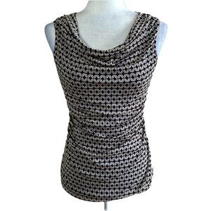 Cable & Gauge Vtg Y2K 2000s Print Cowl Stretchy Blouse